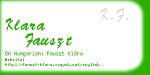 klara fauszt business card