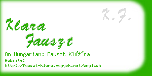 klara fauszt business card